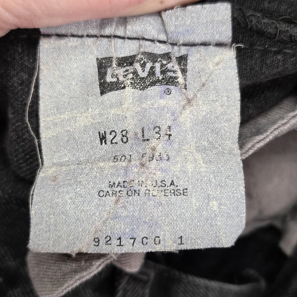 VTG‎ Levis 501 Jeans Mens Gray Made In USA Button Fly Straight 90s Fits 24x32